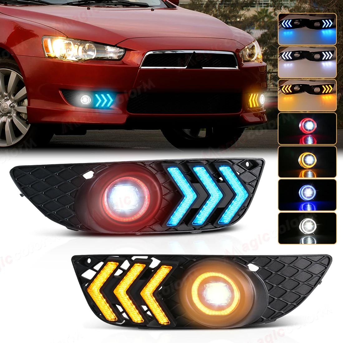 

Автомобильные противотуманные фары «ангельские глазки» DRL для Mitsubishi Lancer 2008 2009 2010 2011 2012 2013 2014 светодиодные дневные ходовые огни указатель поворота 12 В