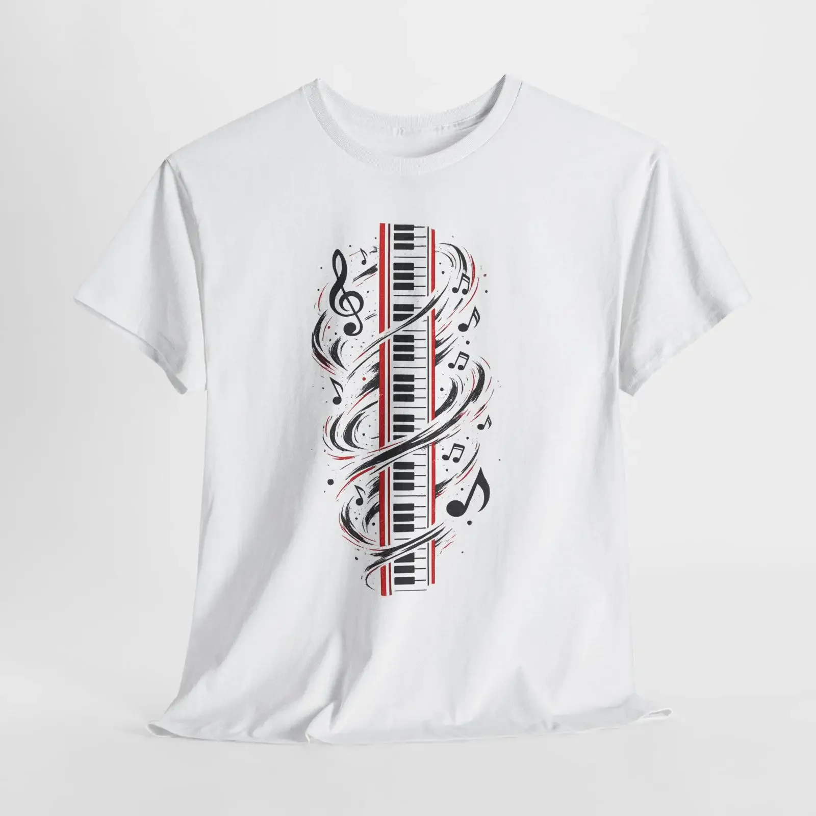 Piano Keyboard Music Notes T Shirt Casual for Pianist Lovers Youth Top vintage Washed designer clothes Top For Everyday Wear