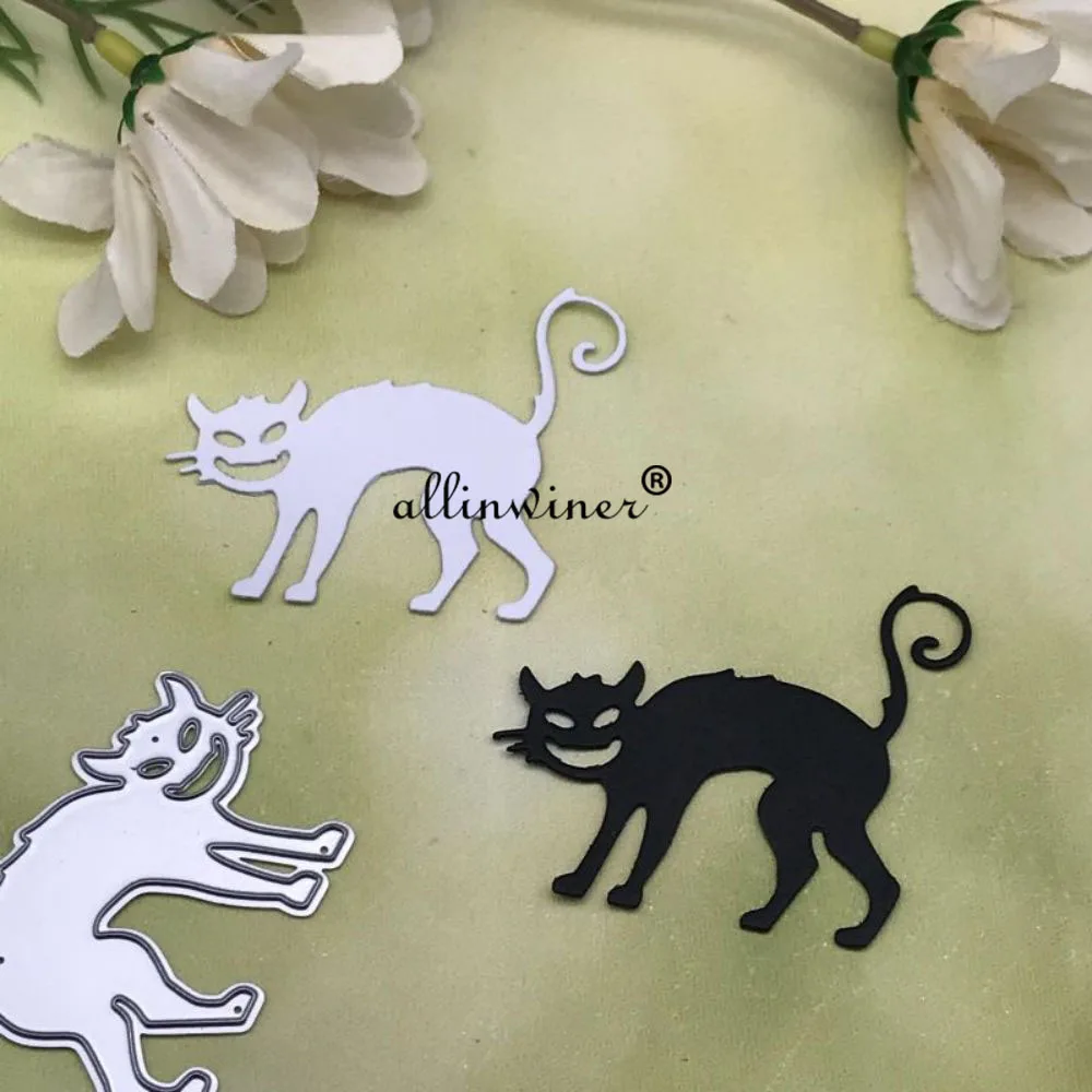 

Хэллоуин кот металлические штампы для DIY Скрапбукинг альбом бумажные карты декоративные поделки тиснение высечки