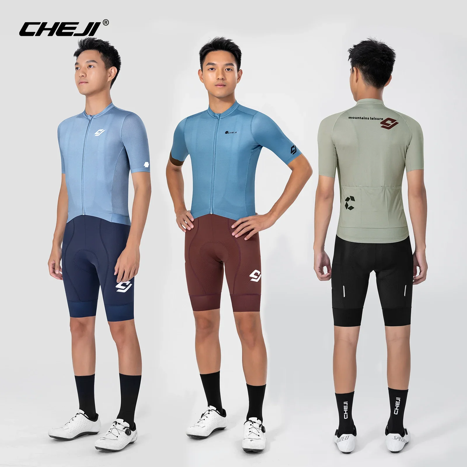 CHEJI New Summer Cycling Jerseys Men 2024 Men\'s Tops Clothing Sports Short Sleeved Quick Drying Breathable Equipment 5 Colours