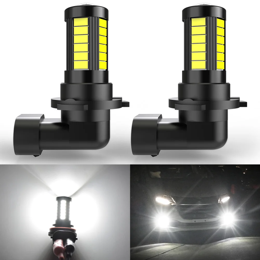 

2Pcs Super Bright 6500K White 9006 HB4 Led Canbus Headlights Bulbs 5730SMD Chips Auto Lamps DRL Plug and Play 12V Car Fog Lights