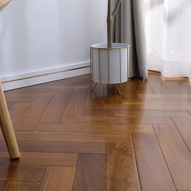 Custom Item, Contact Us High Quality Commerical Herringbone Parquet Flooring Walnut Solid Wood Flooring