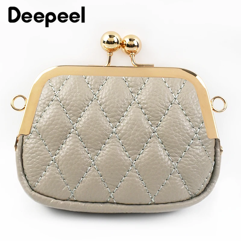 1/2/5 Uds Deepeel 14cm mango de Metal para bolso para bolsos tejidos marco de bolso cierre de beso soportes de costura DIY accesorios para bolsos hechos a mano