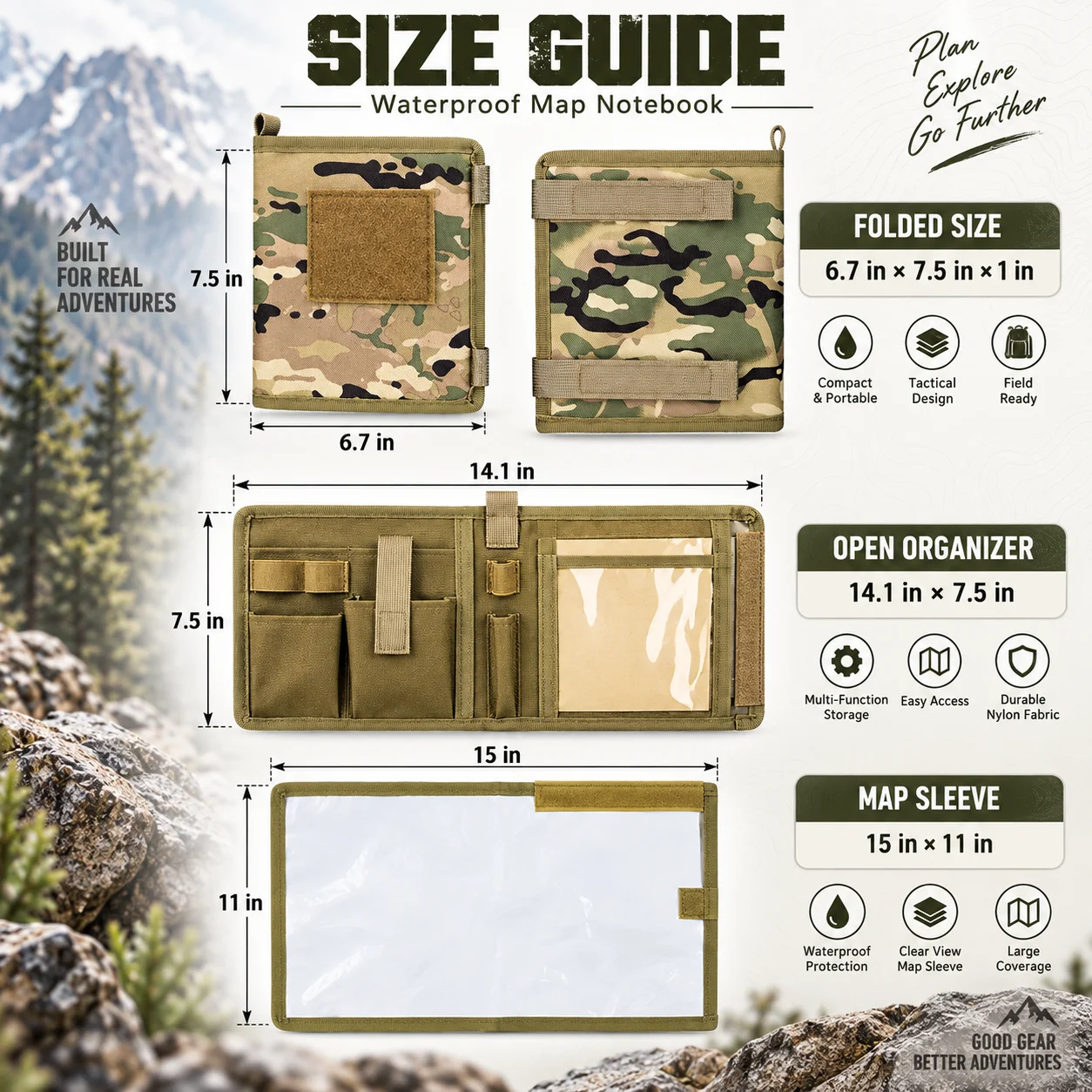 Tactical Map Storage Bag Folda - Outdoor Hunting Maps 评论和价格