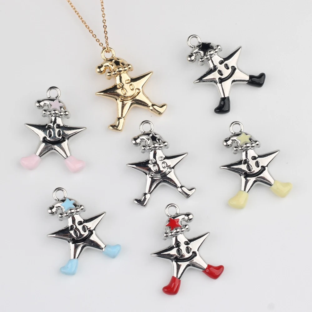 10pcs Fashion Cute Hat stars Shape Charm Pendant Jewelry Making Accessories Handmade DIY Bracelet Earrings Necklace Ornament