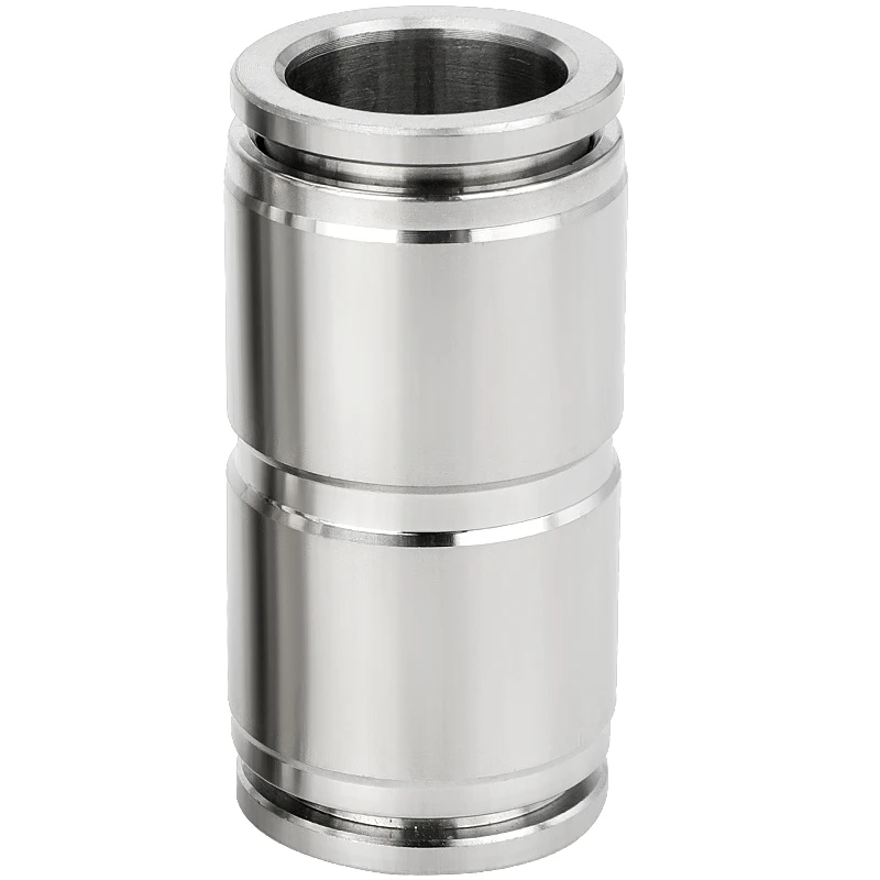 2 PCS Corrosion & Heat-Resistant 304 Stainless Steel PU/PE/PY/PV Straight/Tee/Elbow Air-Tight Pneumatic Quick Fittings