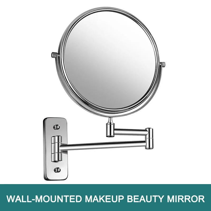 6/8 بوصة تلسكوبي أضعاف تكبير مرآة تجميل الحمام الحائط مرآة لوضع مساحيق التجميل على الوجهين تدوير مرآة لوضع مساحيق التجميل