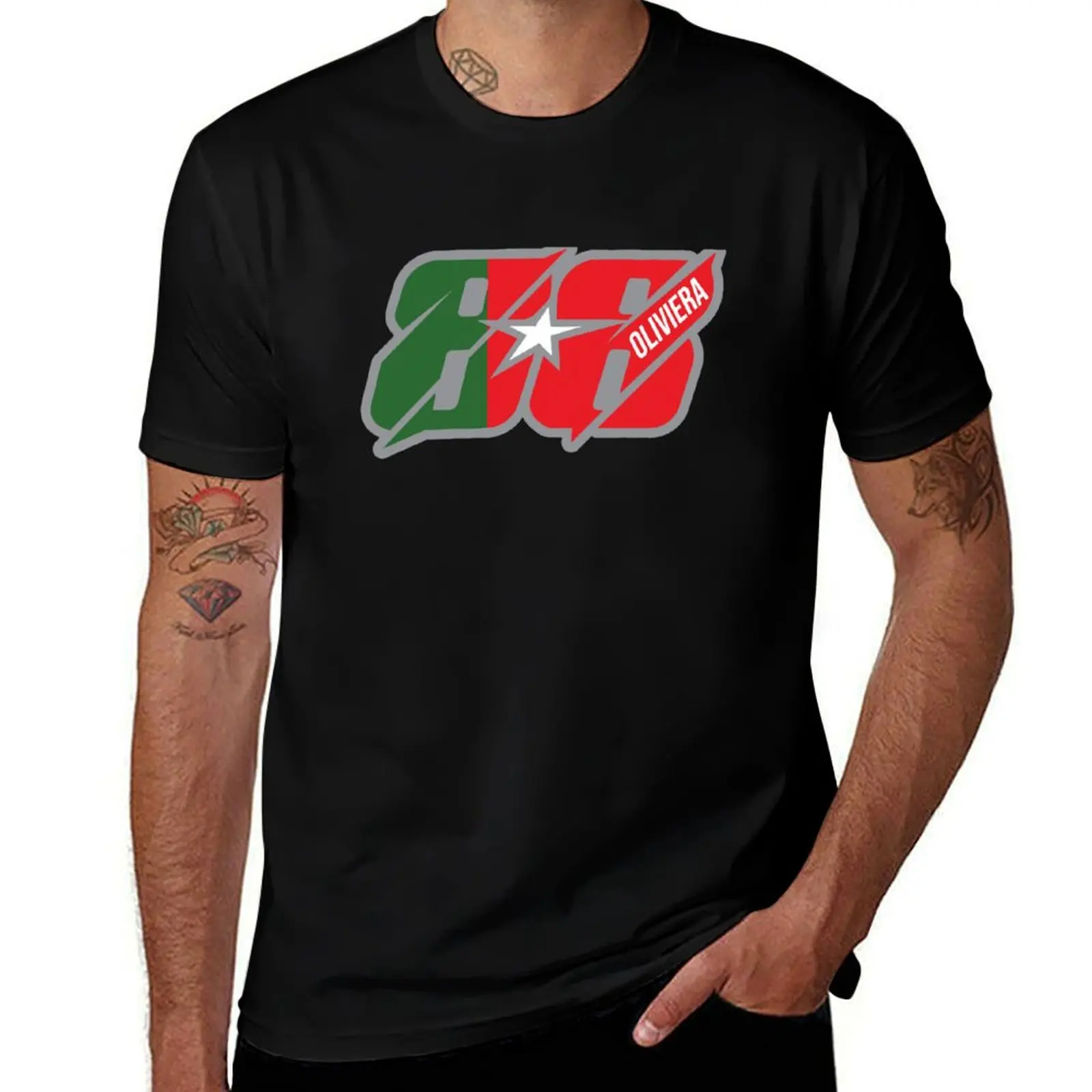 

Miguel Oliveira 88 Motorbike Motorcycle Reider Flag T-Shirt Simple Print Design T-Shirt