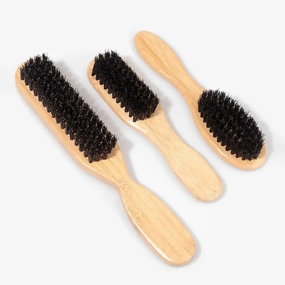 Wood Boar Bristle Hair Brush Slick Back Hair Brush For Sleek Ponytail Bun Smoothing Hairs Flyaways Control Backcombing Teasing