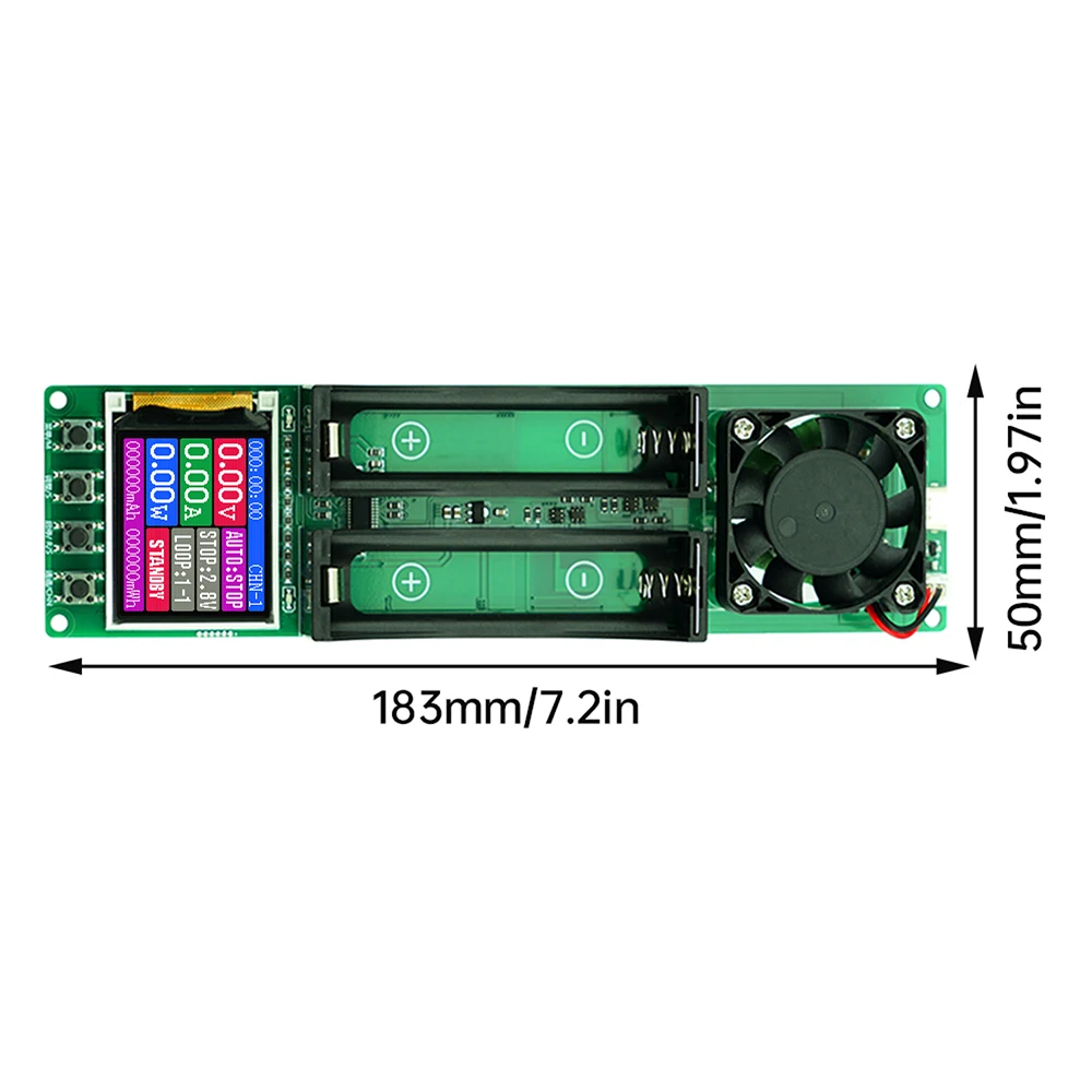 2CH 18650 battery capacity and internal resistance tester, automatic charge/discharge electronic load tester, Type-C interface - view 5