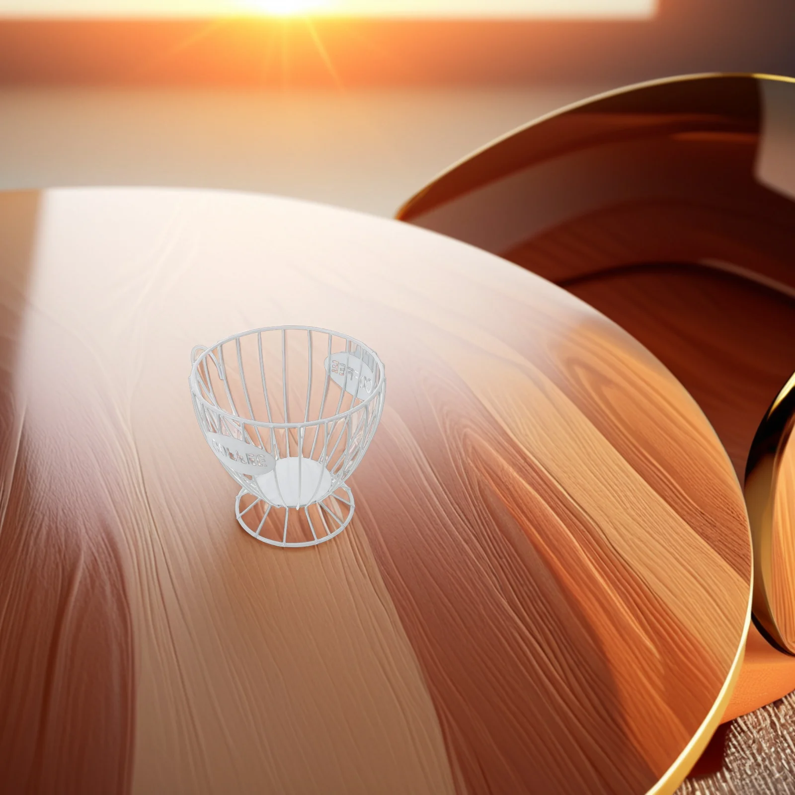 

Coffee Pod Holder Iron Wire Basket Luxury Design Coffee Bar Organizer Snack Candy Storage Kitchen Counter Dining Room