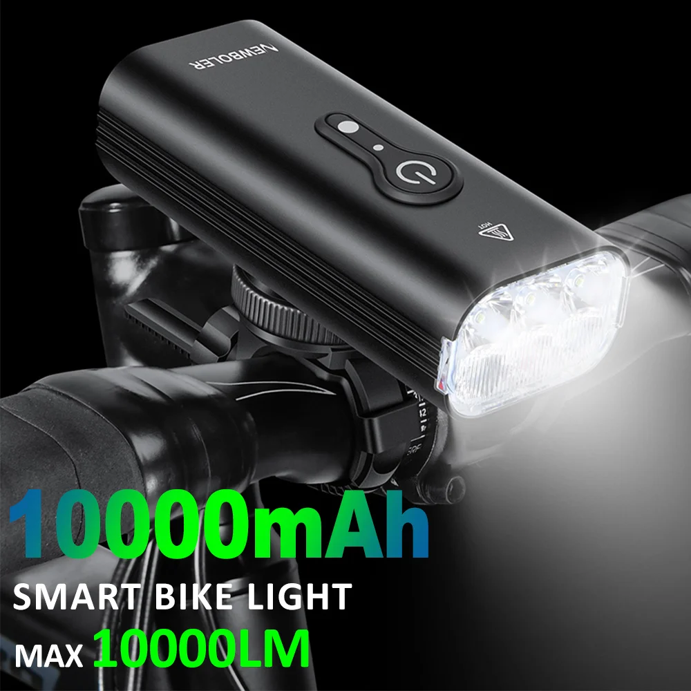 

NEWBOLER Bike Light Waterproof 10000mAh Smart Bicycle Light Front 10000LM USB Charging MTB Road Cycling Lamp Bike Accessories