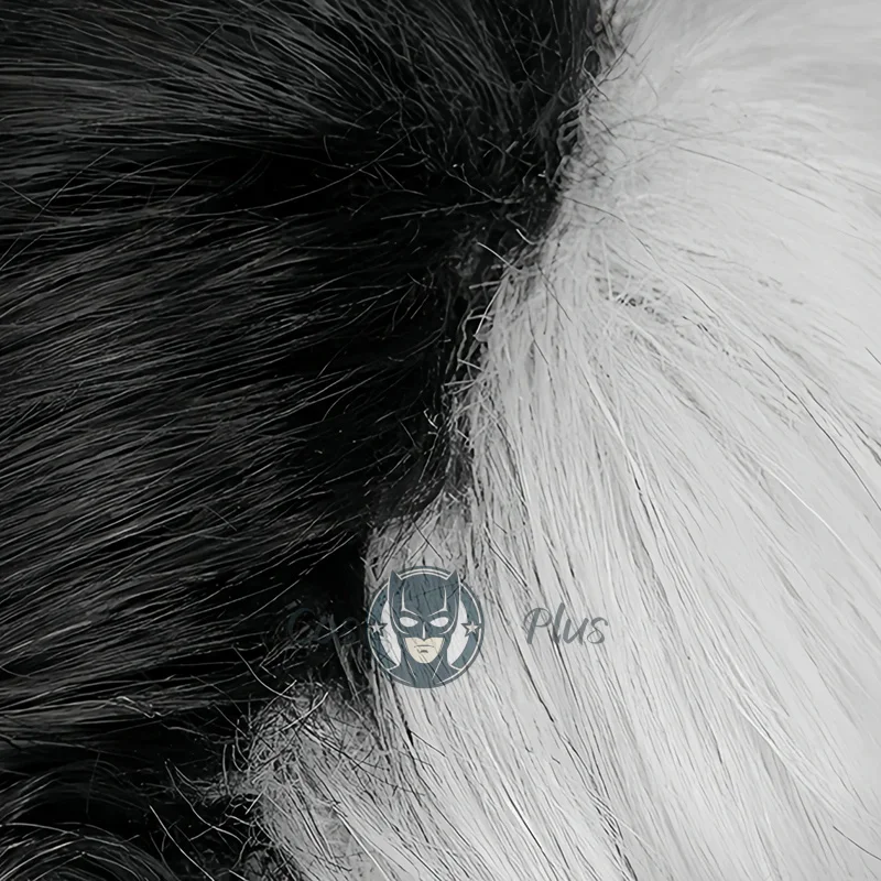 لونا سنو شعر مستعار تأثيري النساء 30 سنتيمتر أسود أبيض قصير الشعر لونا سنو مقاومة للحرارة بيروكات صناعية هالوين زي اكسسوارات #3