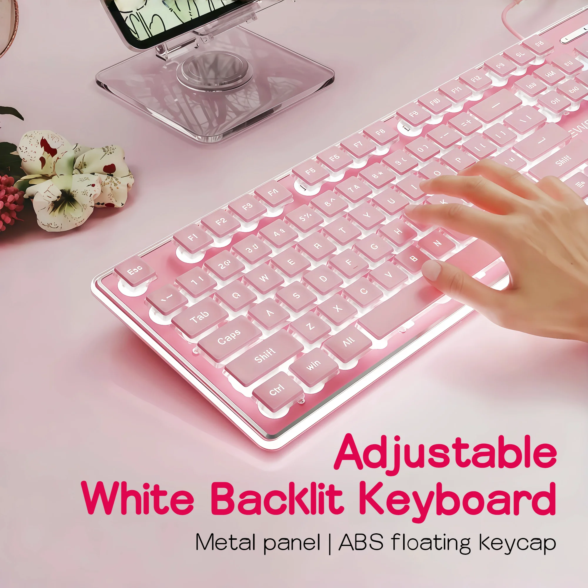 Teclado LED com Fio, 104 Tecla - English Home Office avaliação e preço