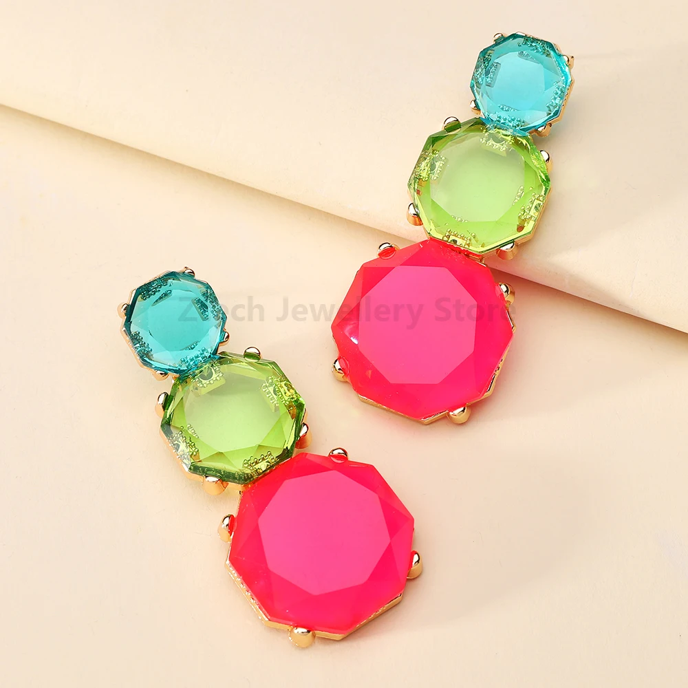 Bohemian Charm Y2k Decor Resin Dangle Drop Earring Female Trendy Luxury Quality Design Pendant Party Jewelry Ear Accessories