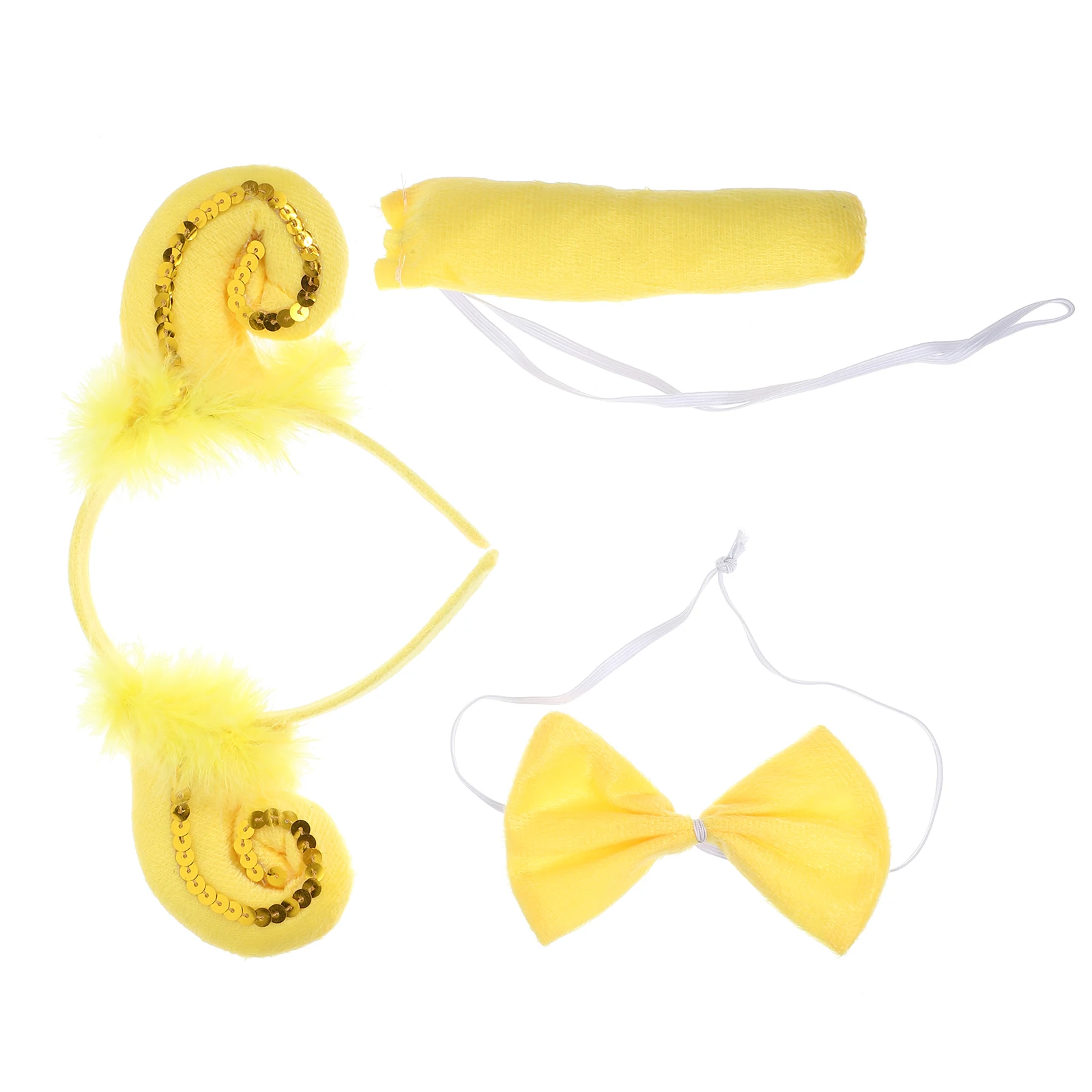 

Sequined Sheep Horn Headband Bowtie Set Kids Baby Animal Hairbands Party Headdress Cosplay Decorative