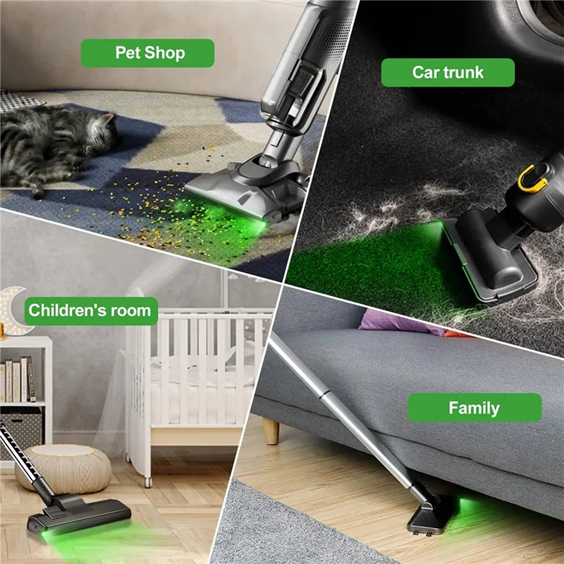 【Vendita calda!】2X USB Aspirapolvere Luci laser Peli di animali domestici Gatti Pelliccia di cane Display polvere Lampada LED Universale Grigio