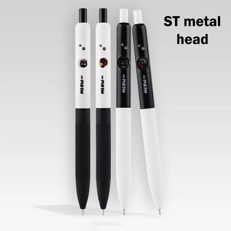 4/12/20Pcs 0.5mm Quick-Dry Black Ink-Smooth Writing Retractable Pens Kawaii Cat Paw Pen School Journaling Birthday Gift view 6