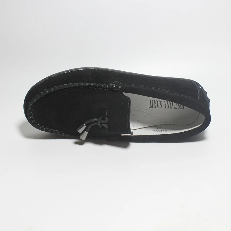 Fashion Flats For Children Casual Comfortable Suede Leather Slip On Tassel Shoes Boys Kids Moccasin Black Loafers Size 25-37