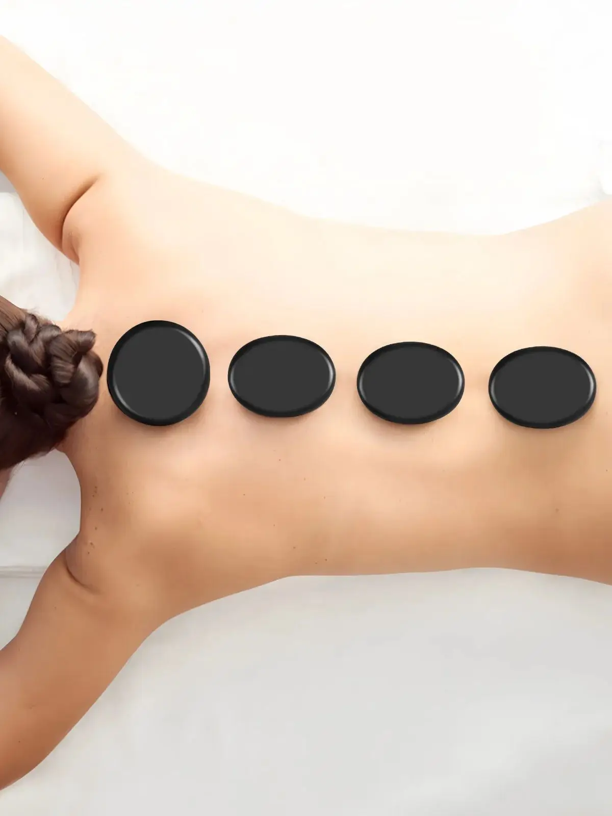 20PCS 용암 천연석 핫 스톤 치료 뷰티 스톤 마사지 스파 바위 현무암 건강 관리 도구