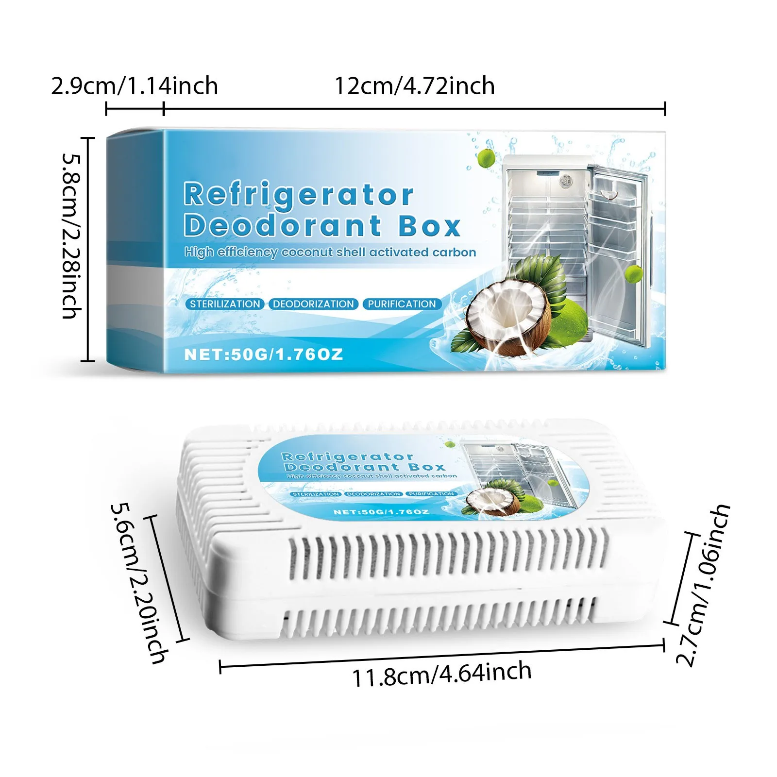 Refrigerator Air Purifier Bamboo Charcoal Activated Carbon Box Odour Absorber Closet Deodorant Freezer Deodorizer