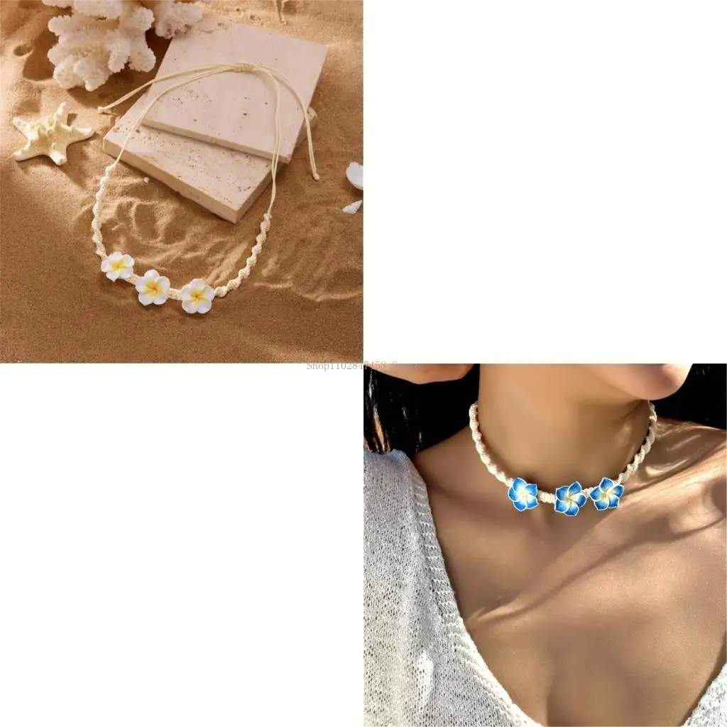 bohemian-styles-plumeria-Подвесной-ожерелье-Полимер-глиня