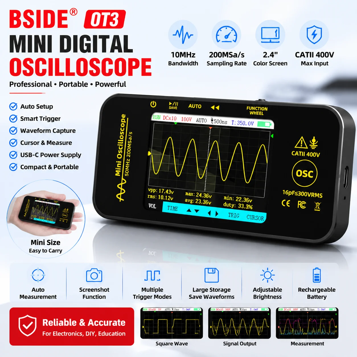 Мини-цифровой осциллограф BSID – обзор и цена Oscilloscope Dso Mini