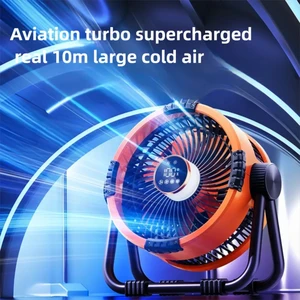 Multifunctional Outdoor Camping Fan Light Rechargeable Ceiling Fan with 3-speed Night Light and Power Bank Portable Fan