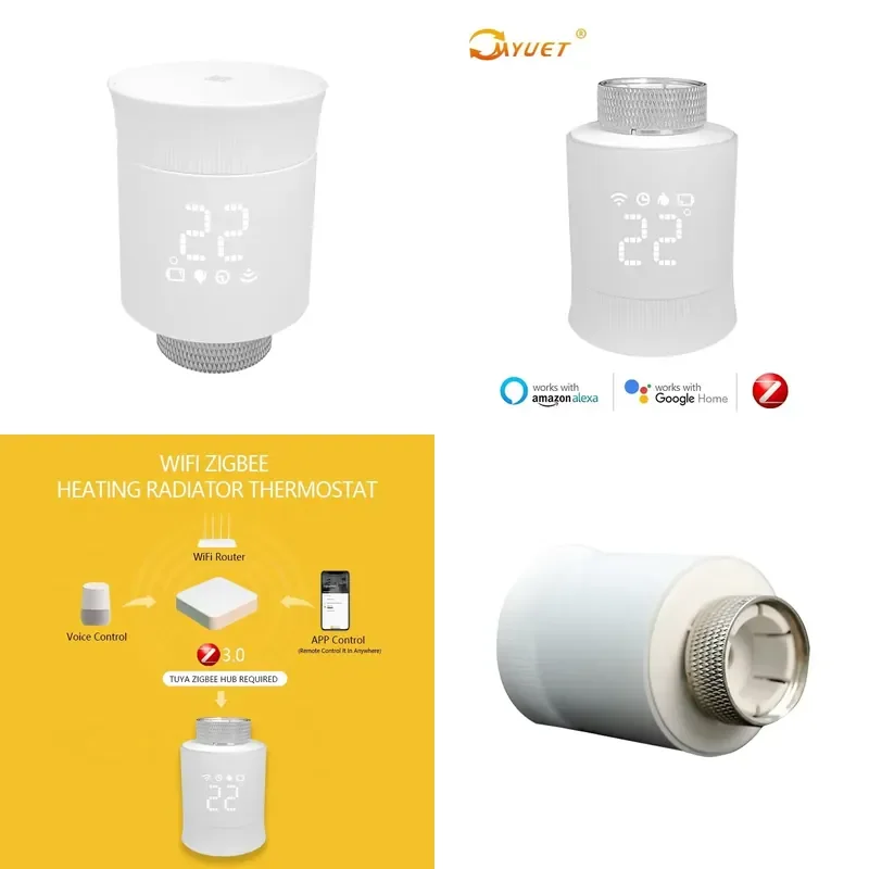 2023 Smart TRV Radiator WiFi Thermostat Valve Energy Saving Zigbee Flexible New Design Graphic Project Solution