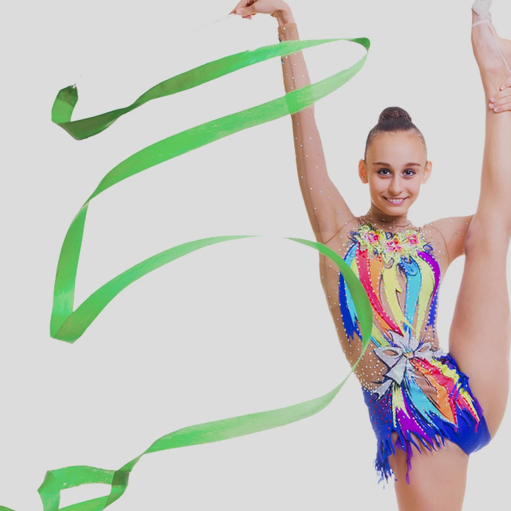 

4pcs Colorful Gymnastics Ribbon Props Wide Dance Ribbons Kids Dancing Streamer Handheld Rhythmic Party Performance Long Time Use