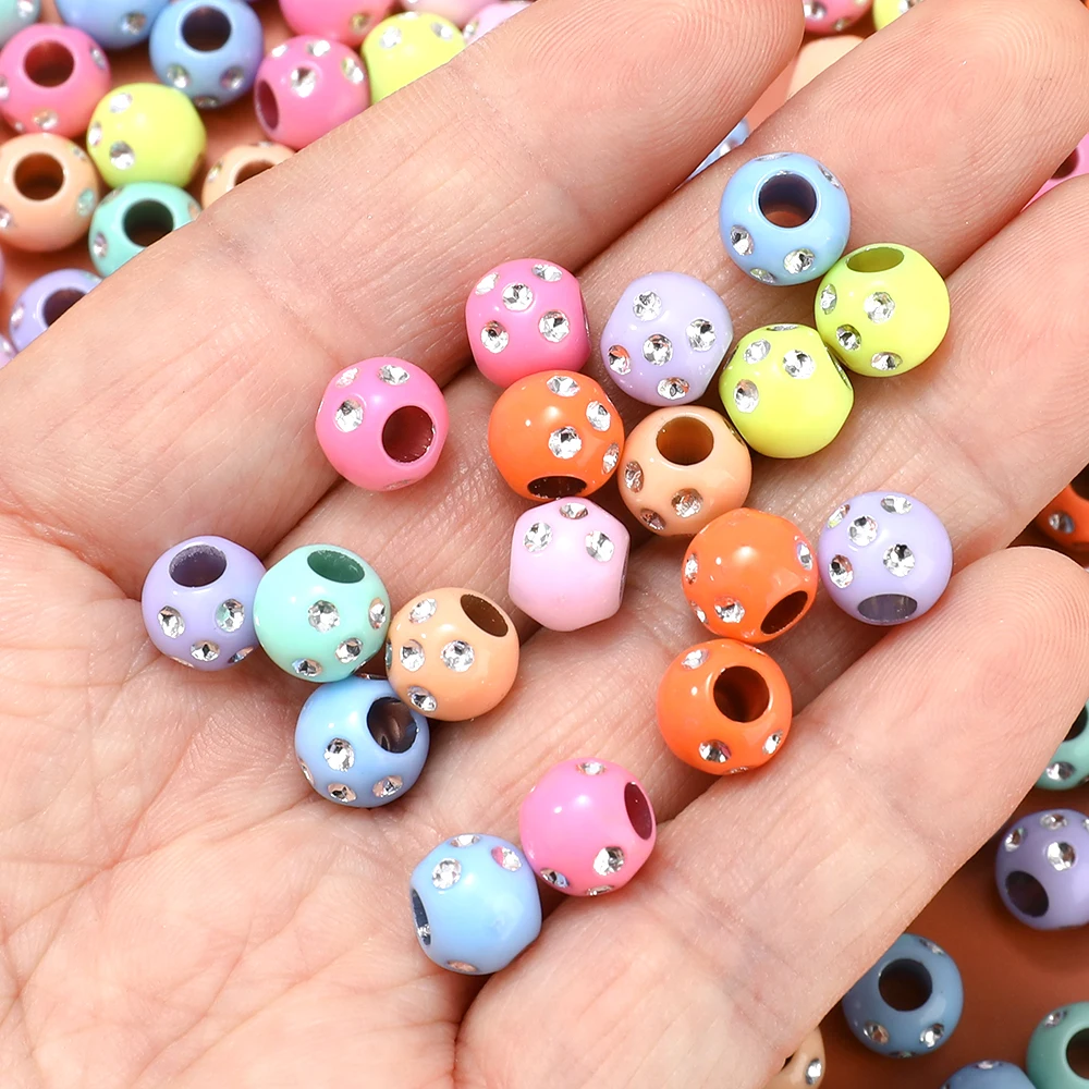 of of Shiny Rhinestone Beads with Large Holes Perfect for Creating Candy-Themed Bracelets And Necklaces for Jewelry Crafting