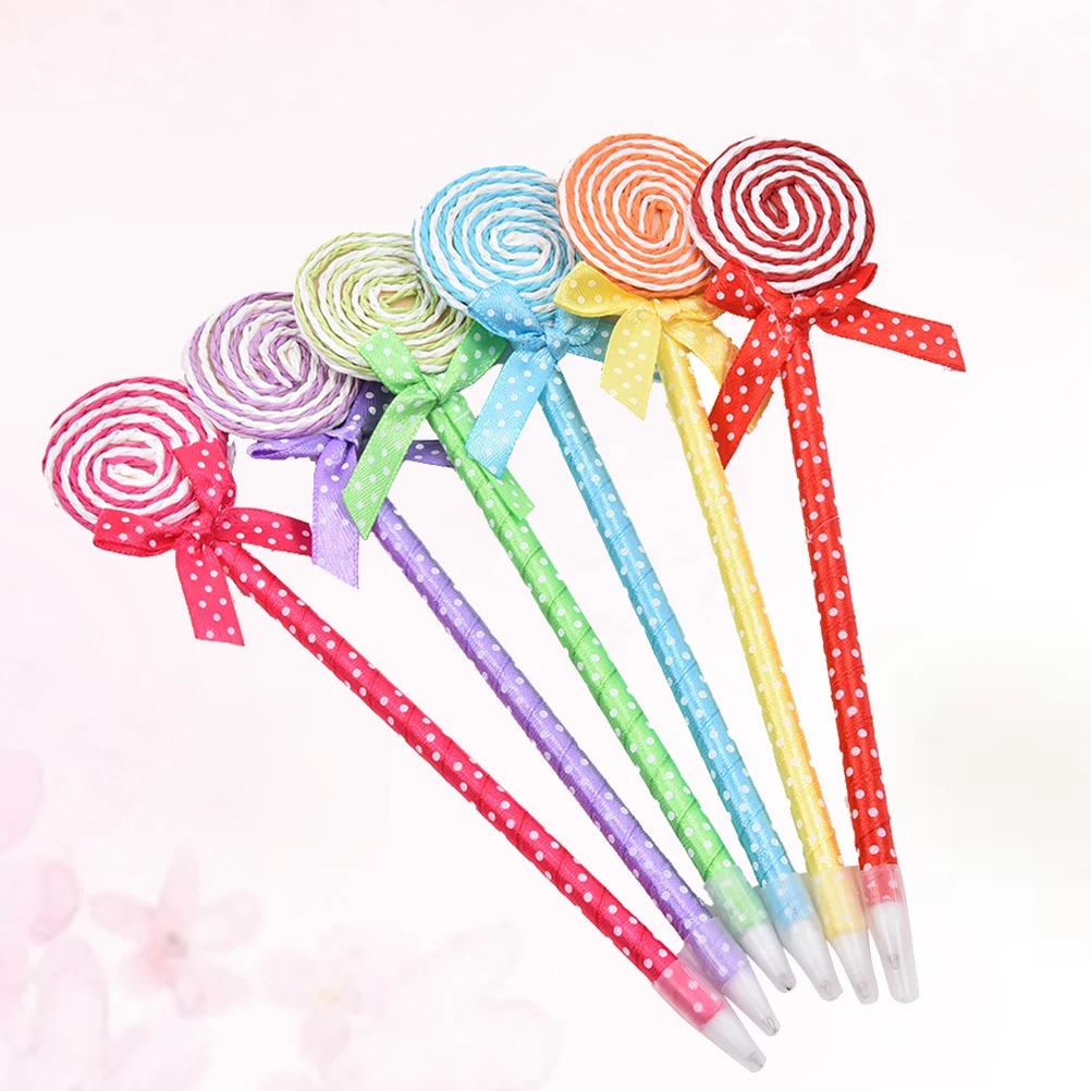 

10 Pcs Plastic Ballpoint Pen Pens Desktop Lollipop Ball-point Stationery Stylus