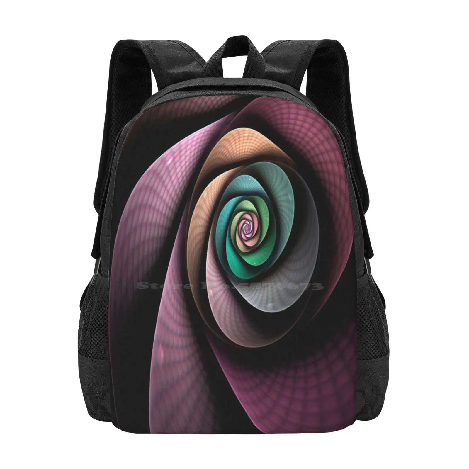 

Школьные сумки Rennie Rose для девочек-подростков, дорожные сумки для ноутбуков Rennie Rose Fractal, абстрактные розовые сумки