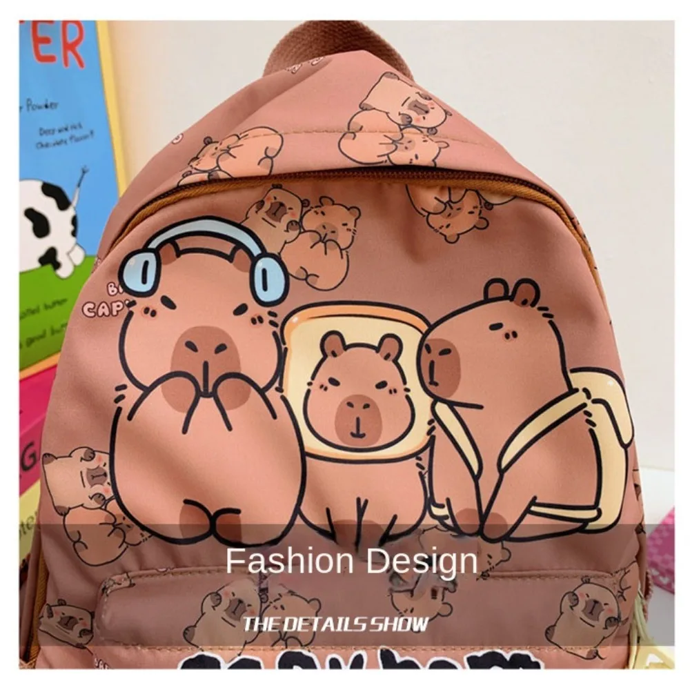 New Large Capacity Capybara Backpack Breathable Ultra-light Student Schoolbag Nylon Cartoon Book Bag