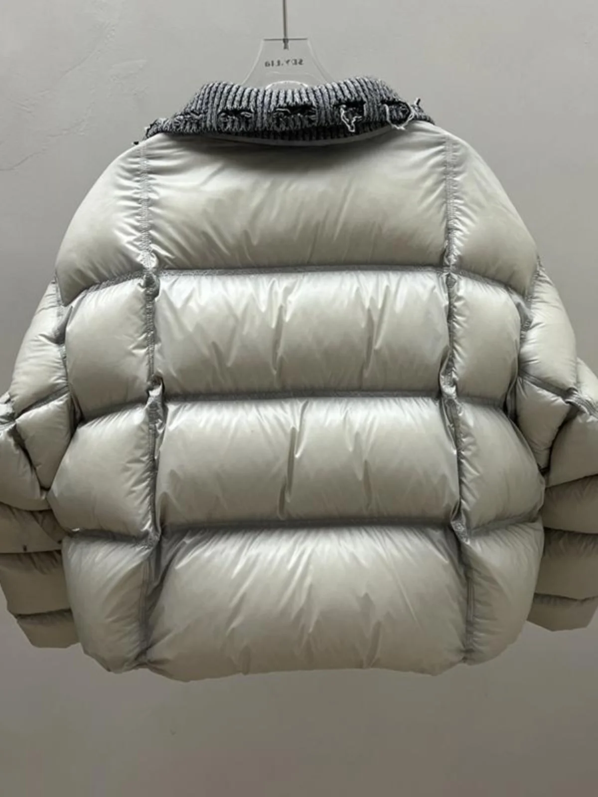 Faionable malha ort down Jaet branco Du pena casaco de pão de alta qualidade coreano Sle corte reto commute vento inverno Ne...