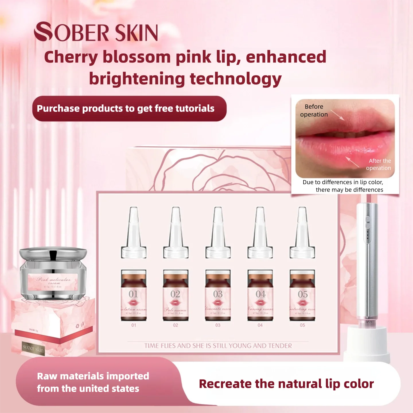 SOBER SKIN Lippencreme, Melaninentfernungscreme, Körpernachsorge-Creme, Schönheit, Gesundheit, Lippengesundheitsmanagement für Permanent-Make-up