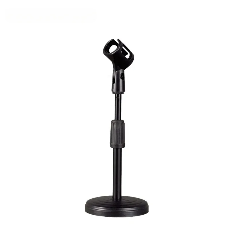 Plastic Round Base Desktop Table Microphone Holder desk Stand Adjustable Lifting and Weighting Disc Base Shockproof with Clip