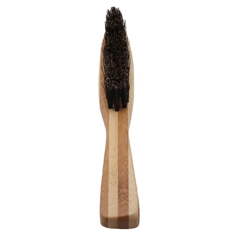 17*2cm Men Boar Hair Bristle Beard Brush Shaving Comb Face Massage Handmade Yellow Mustache Brush Care