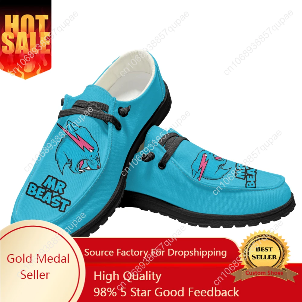 

Mr B-Beast Casual Shoes American Game Blogger Mens Womans Flat Shoe Breathable Outdoor Lightweight Footwear Custom Made Shoes