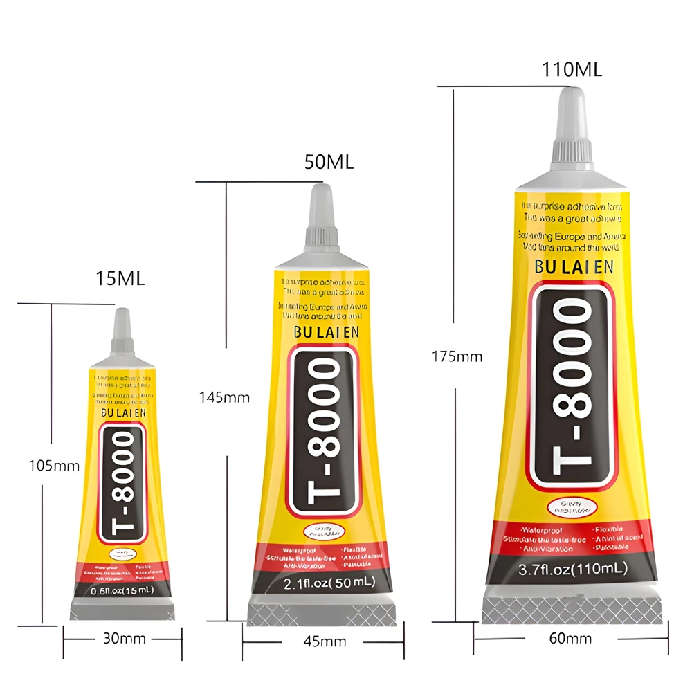15/50/110ML Transparent T8000 Kleber Klar Telefon Reparatur Schmuck Handwerk Faser Elektronische Komponente Kontakt Kleber T-8000 Dichtstoff