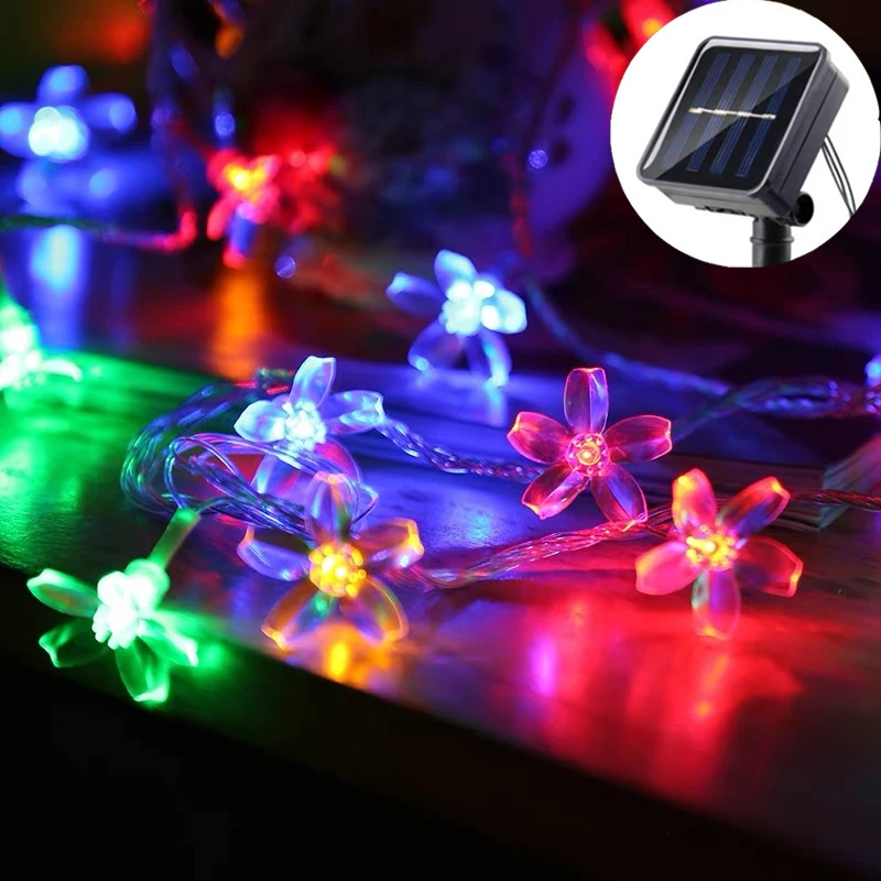 

Solar Garden Light Led Cherry Flower Lighting Fairy String Lights Outdoor Christmas Lamp Blossom Festoon Party Home Decoration
