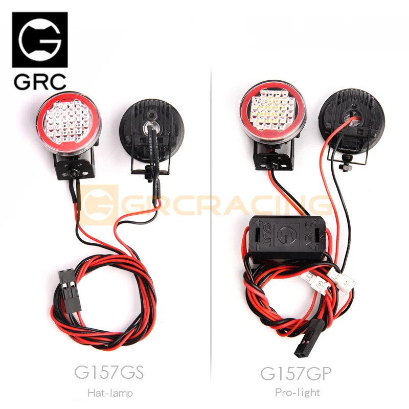 GRC 1/10 simulation climbing 22mm circular spotlight Pro strong LED/straw hat headlight # G157GP/GS