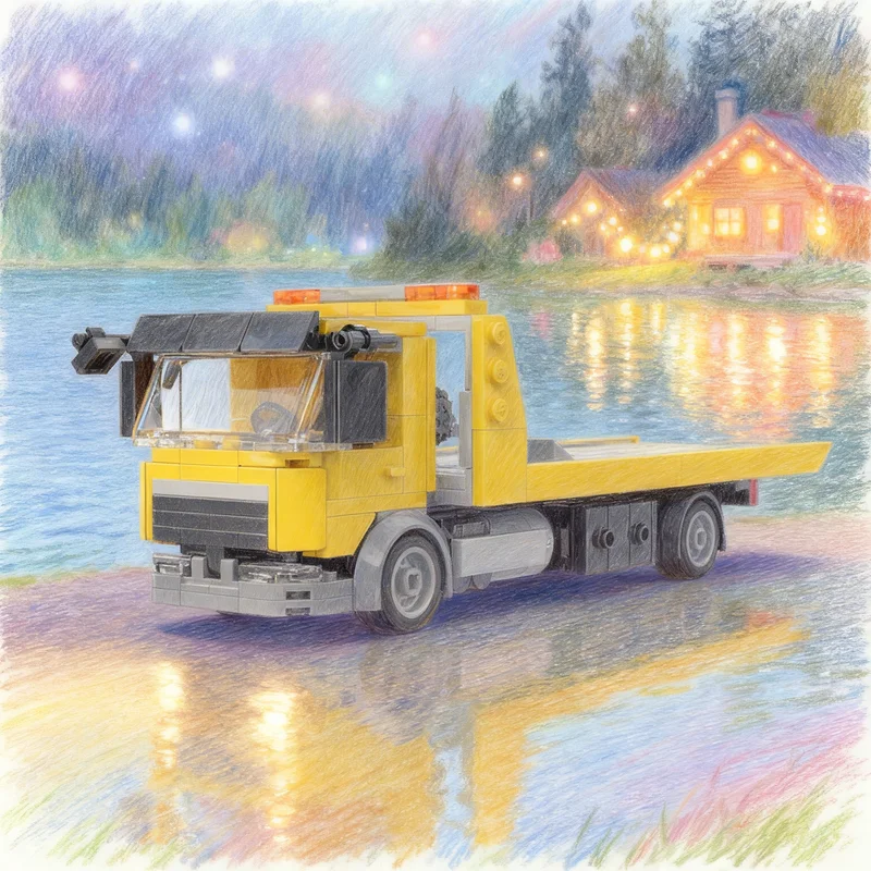 

279pcs MOC Tow Truck City Traffic Model Building Blocks Creative DIY Gift Display Decor Assemble Premium Adult Kids Desk Home