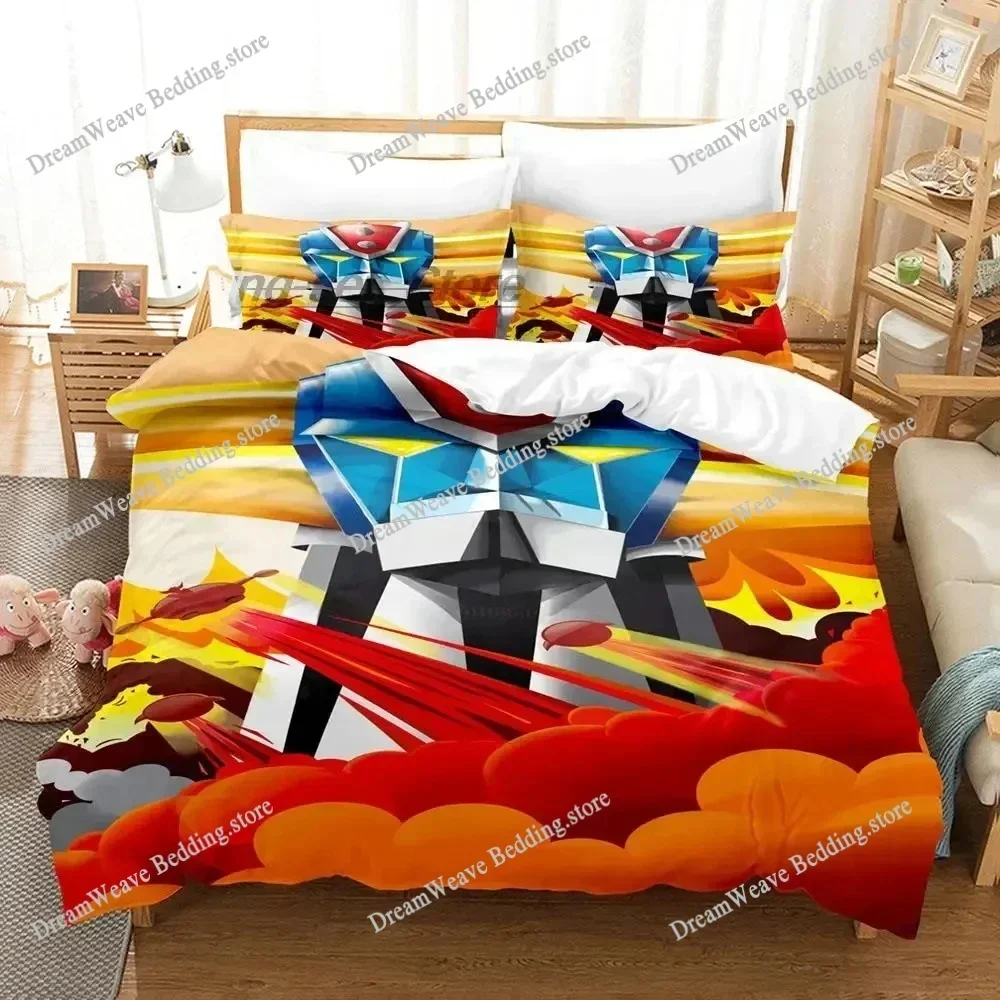 Mechanical Goldorak Boys Bedroom Bedding Single Twin Full Queen King Size Aldult Duvetcover Anime Bed Sheet Set Luxury Gift592FQ