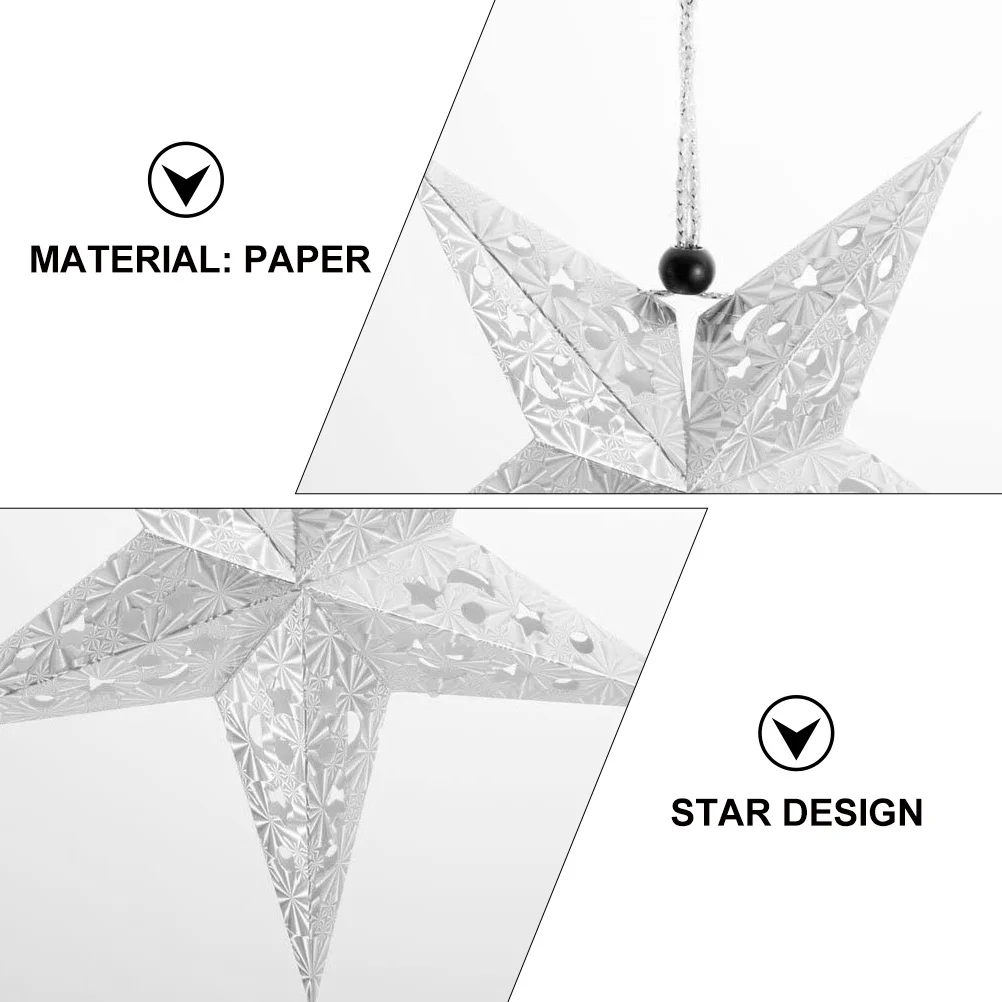 

8Pcs Reflective Paper Star Lanterns Eco-Friendly Skin-Friendly Home Hanging Decor for Festive Cheer Paper Light Cover