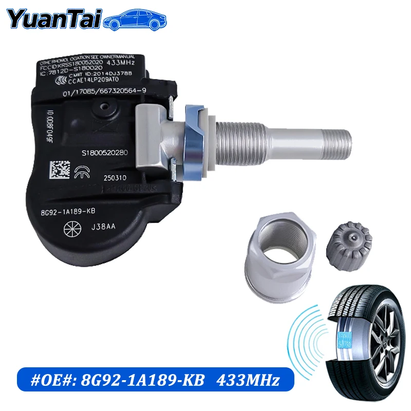 

For 2007-2015 Ford Mondeo IV (BA7) Saloon 1.6 1.8 2.0 Tire Pressure Sensor 433MHz TPM 8G92-1A189-KB 8G921A189KB can Smart Alert