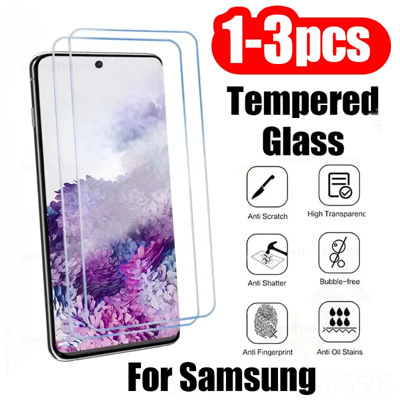 1-3PCS Screen Protector For Samsung S26 Ultra S25 S24 S23 S21 S20 A55 A16 A56 A17 A57 A71 A52 A36 A25 A14 A12 A07 Tempered Glass