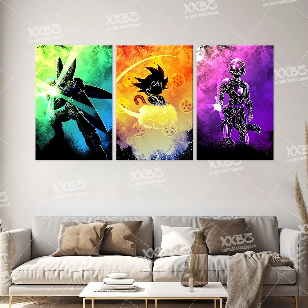 Dragon Ball Canvas Pictures Son Goku Home Decoration Frieza Paintings Japanese Anime Poster Beerus No Framed Wall Art Wallpaper