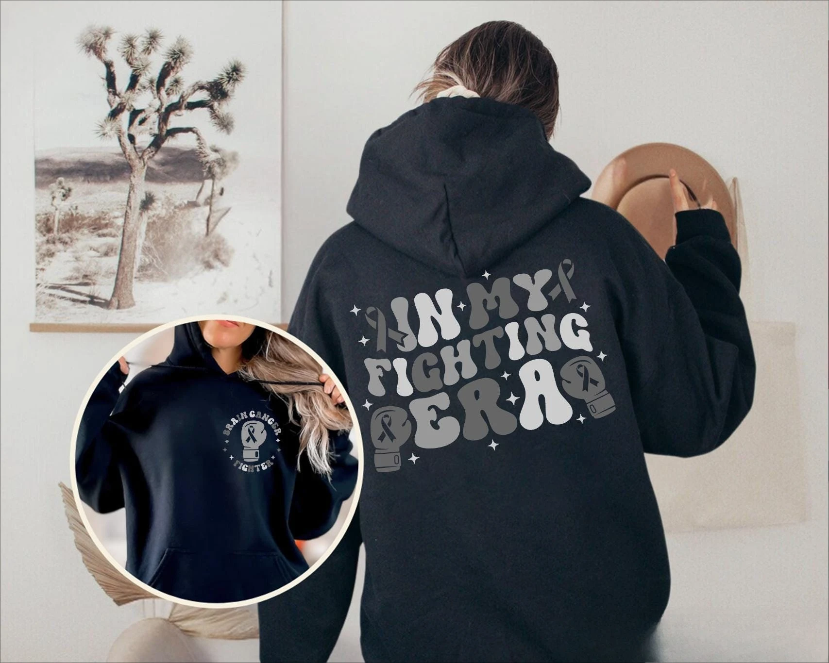 

In My Fighting Era Hoodie Sweatshirt Women Long Sleeve Sweatshirt Pullover Tops Fashion Casual Autumn Winter Clothing