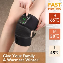 Cordless Heating Knee Pad Multifunctional Knee Shoulder Elbow Massager 3 Modes Vibration Hot Compress Knee Brace USB Charging